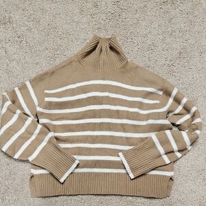 Uniqlo Wool Blend Striped Turtleneck